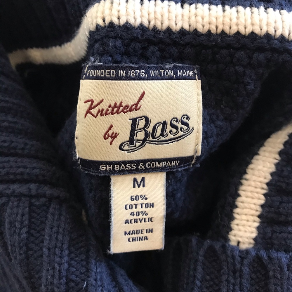 Vintage Bass Button Down Navy Stag Sweater - Picture 9 of 9
